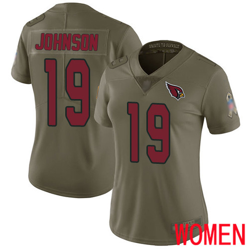 Arizona Cardinals Limited Olive Women KeeSean Johnson Jersey NFL Football #19 2017 Salute to Service